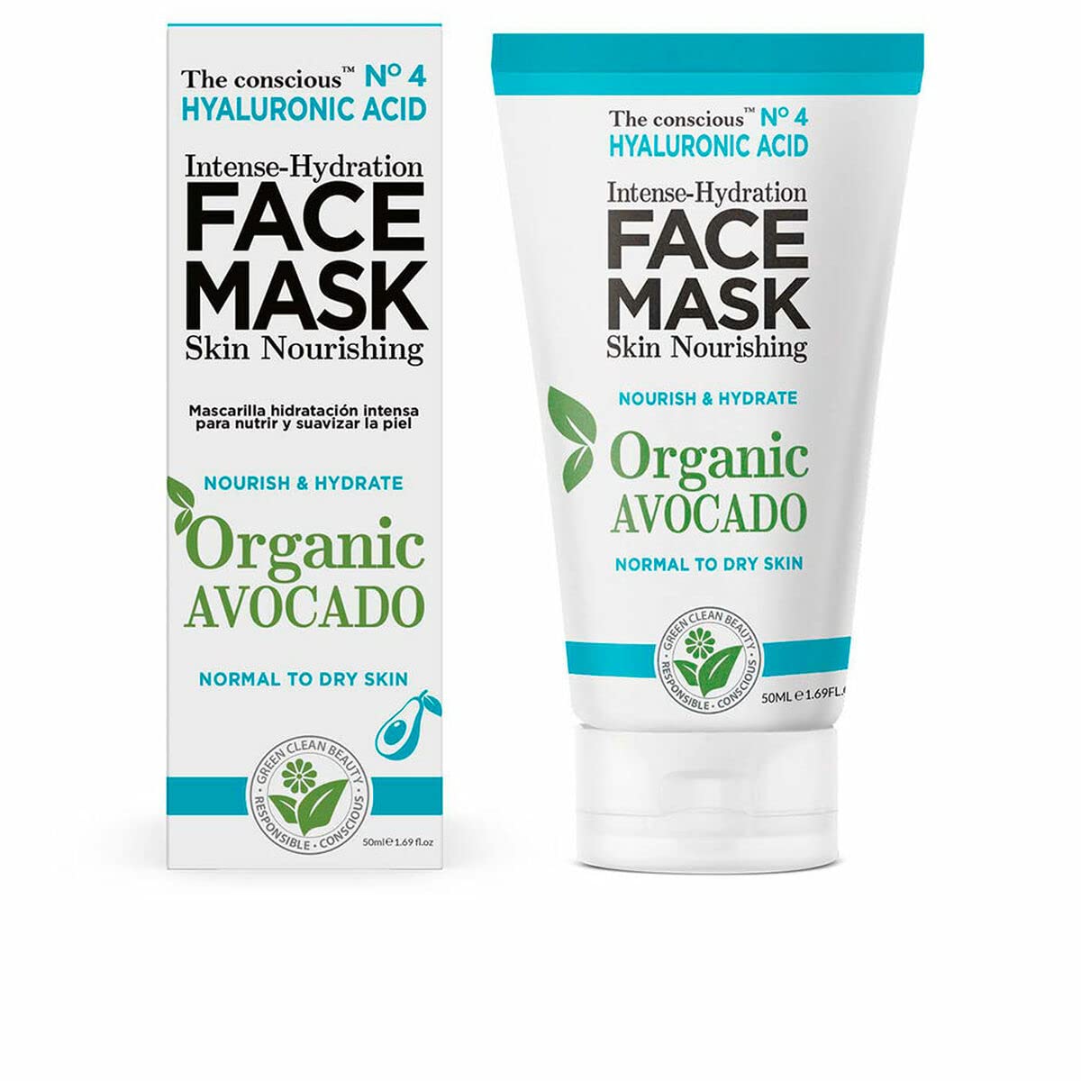 HYALURONIC Acid Intense-Hydration face mask Organic Avocado 50 ml