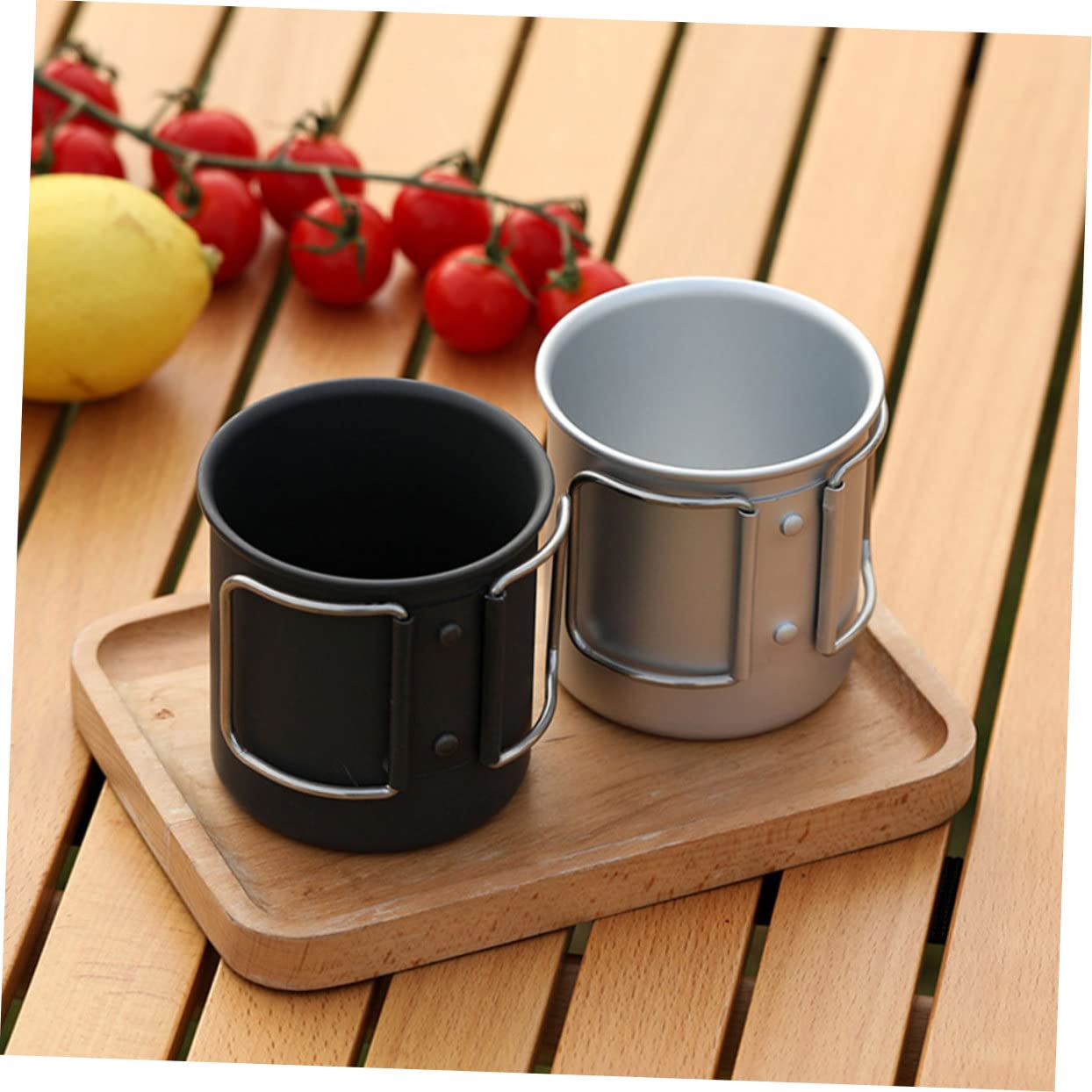 Toyvian 4piezas Taza De Camping Inoxidable Vaso Multifuncional Para Bebidas Para Actividades Al Aire y Picnic Fácil De Limpiar y Transportar