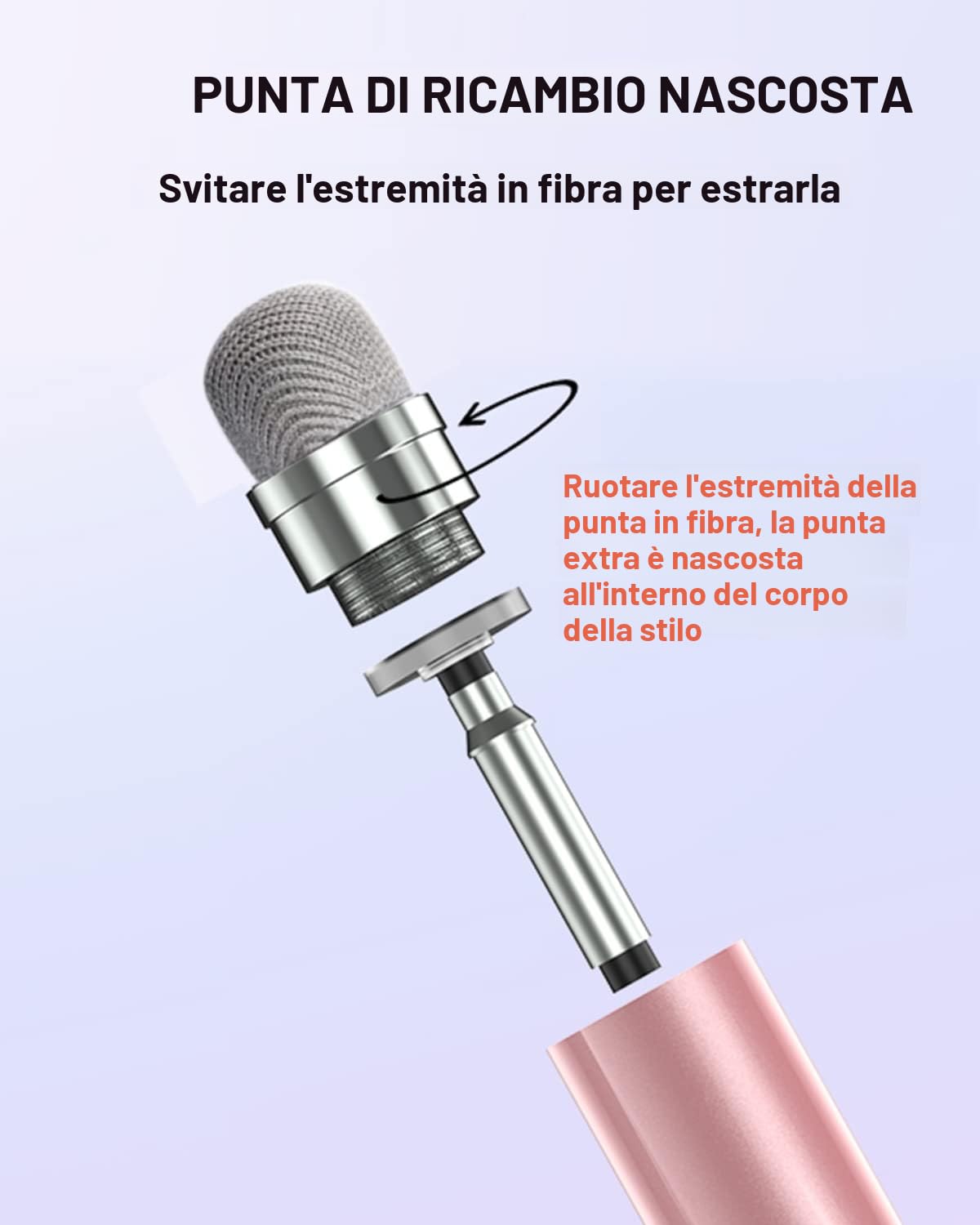 Penna per Tablet, Pennino Touch 2 in 1 per iPhone/Samsung/Lenovo/Android, Compatibile con iPad Pro/Mini/Air/Smartphone, Alta Precisione e Sensibilità, 3 Pack (Blu, Rosa, Viola)