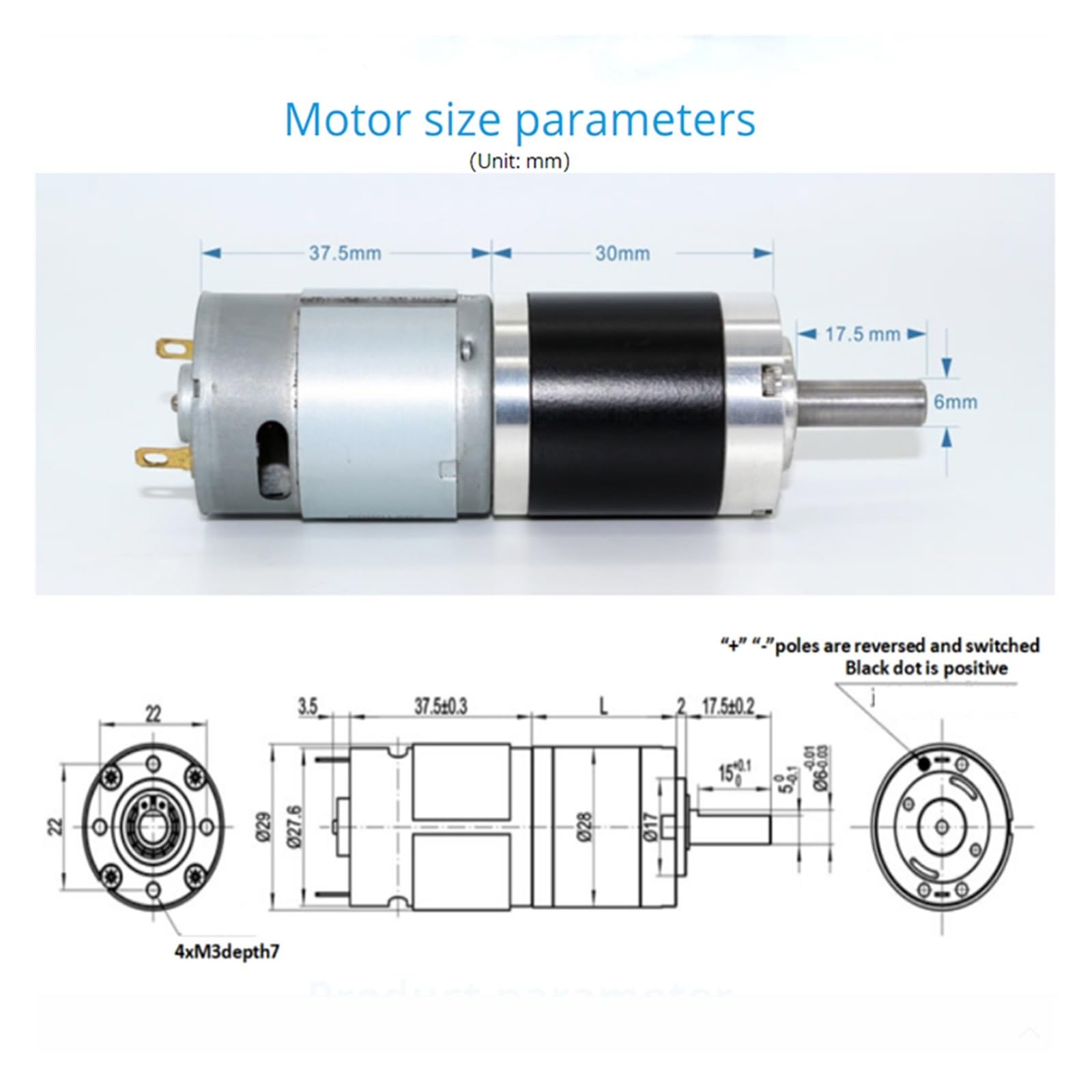 Caja de Cambios planetaria de 28MM, 385, 24V, Motor de Engranaje de CC en Miniatura, regulación de Velocidad, Motor pequeño de bajo Ruido(24V 35RPM)