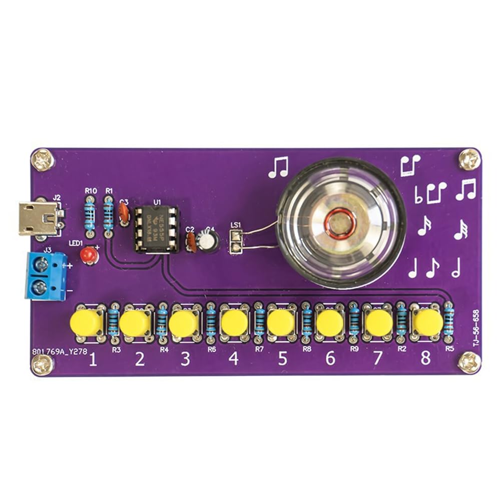 Tiyao Ne555 Electronic Piano Kit 8 Steps Musical Note Fun Diy Soldering Practice Circuit Board Loose Parts