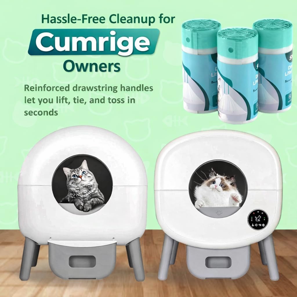 50 Count - Cat Litter Liners Compatible with Cumrige Litter Box (M2) - Fsitego & Fumoi – Extra Thick, Heavy Duty