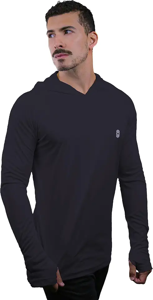 Camiseta Skube Com Capuz Proteção UV 50+ Dry Fit Segunda Pele Térmica Tecido Termodry Manga Longa Dedeira