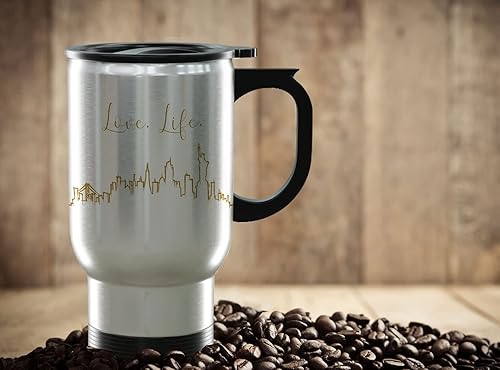 Vista 446 de TJ Originals - Taza de café Boston Massachusetts, regalo de taza de café de recuerdo de viaje turístico, taza de cerámica Skyline de 11 oz, taza