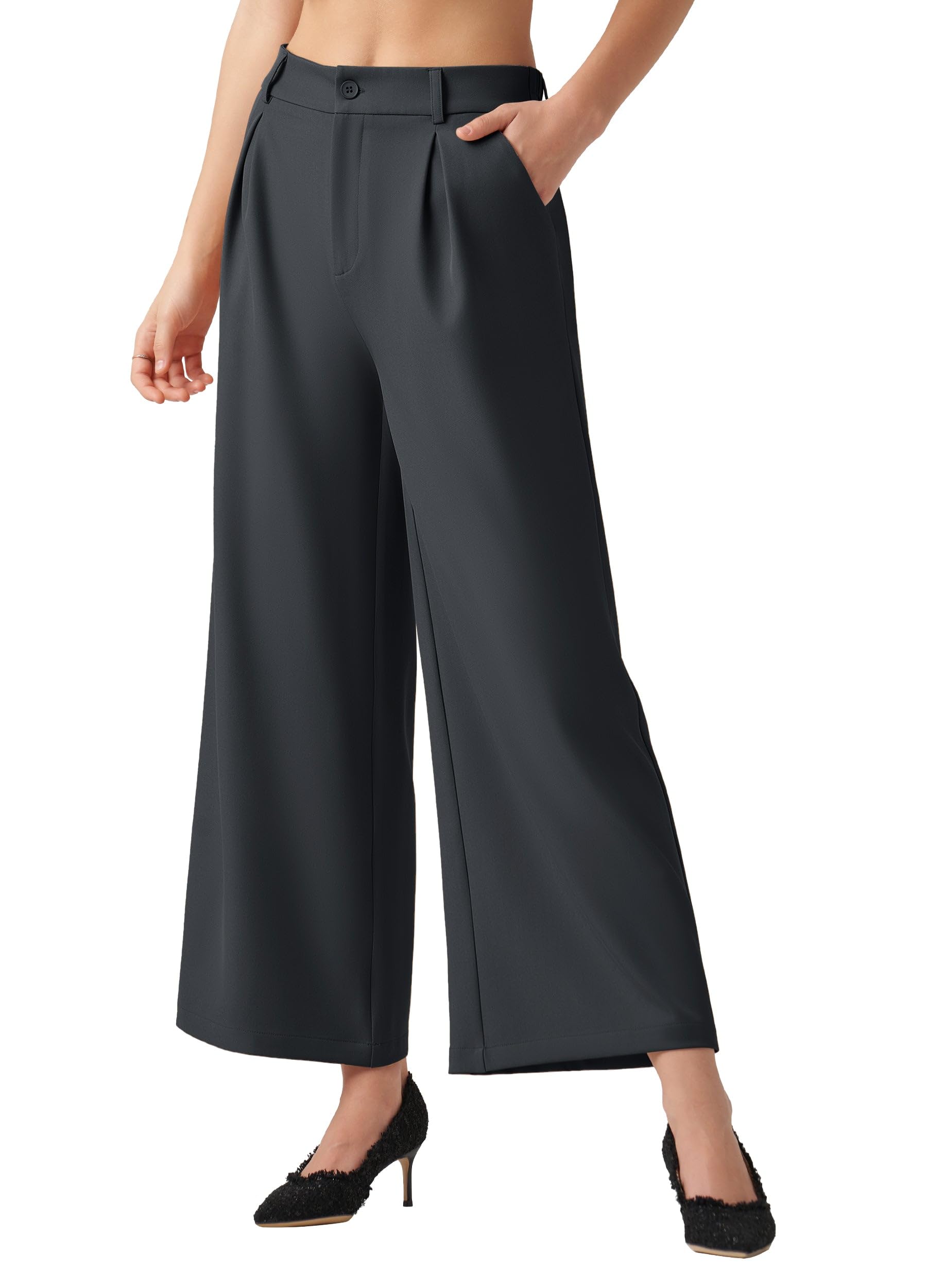 Willit Women's Wide Leg Pants Work Dress Pants Casual Palazzo Pants High Waisted Business Office Slacks 25"/27"/29"