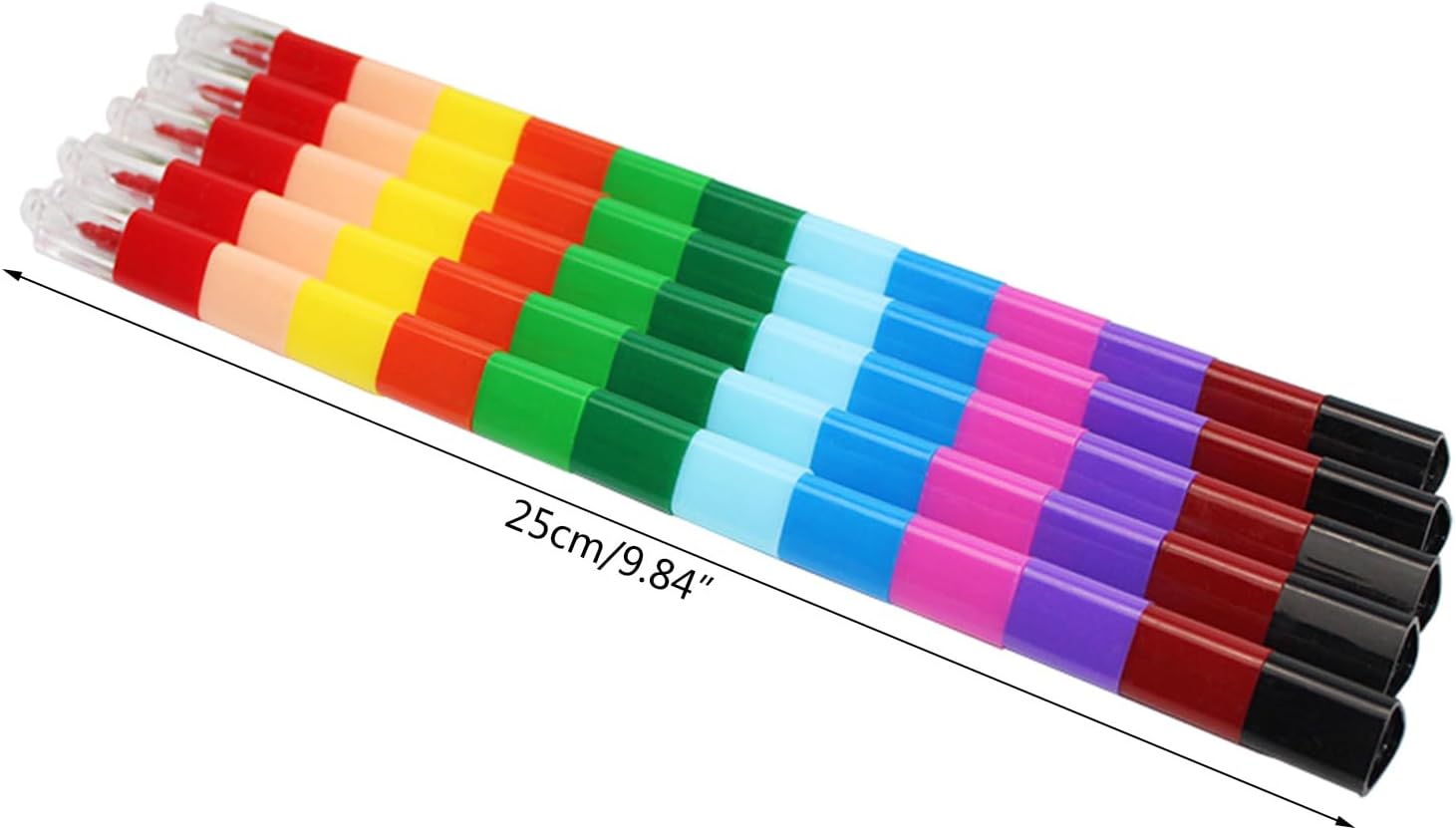 5Pcs Stacking Crayon, Buildable Crayon, Stackable Colorings Pencils, 12 in 1 Building Blocks Colorings Wax Stacking