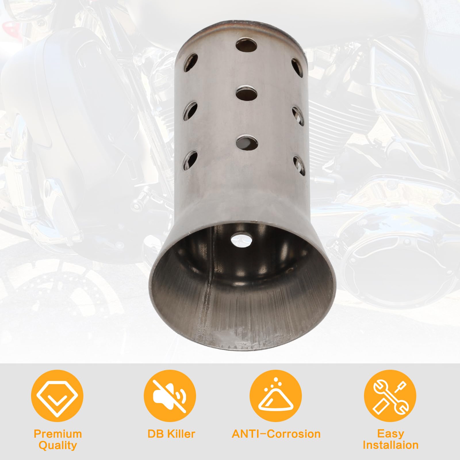 Emgo 2 Inch Exhaust Baffle / DB Killer Insert - 4 Inches Long For Motorcycle ATV