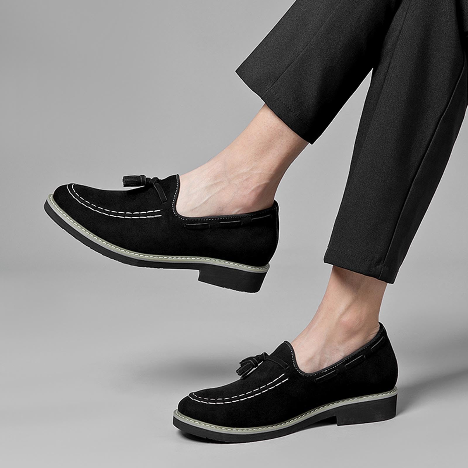 Loafer Herren Wildleder Klassisch Flache Traditionelles Freizeitschuhe