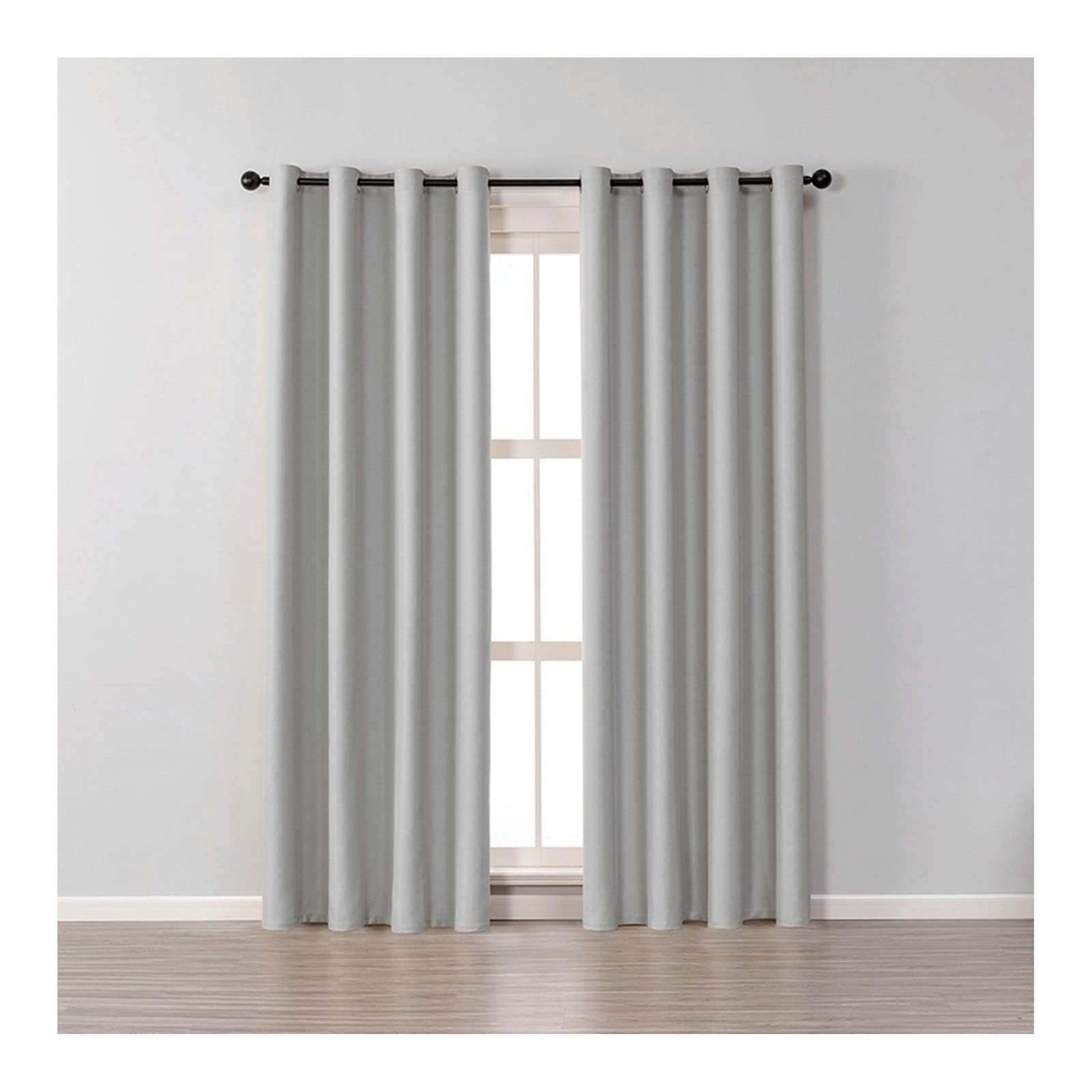 Rideaux occultants gris clair de 86x183cm avec oeillets pour fenêtre de maison