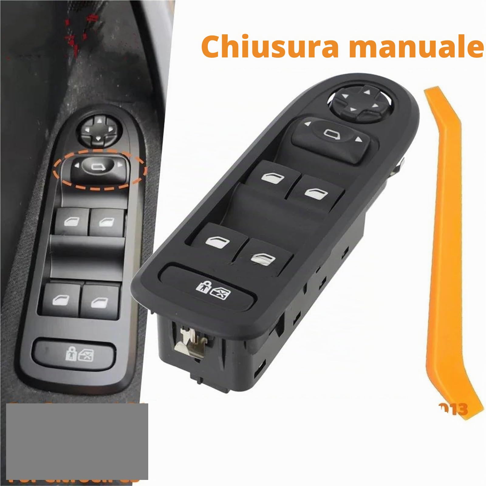 Pulsantiera Alzacristalli Per Citroen Per C3 2010-2012 Per Fase Per Due Interruttori Controllo Automatico Finestra Elettrica Potenza Mano Sinistra Pulsante Alzacristalli(Auto Fold)