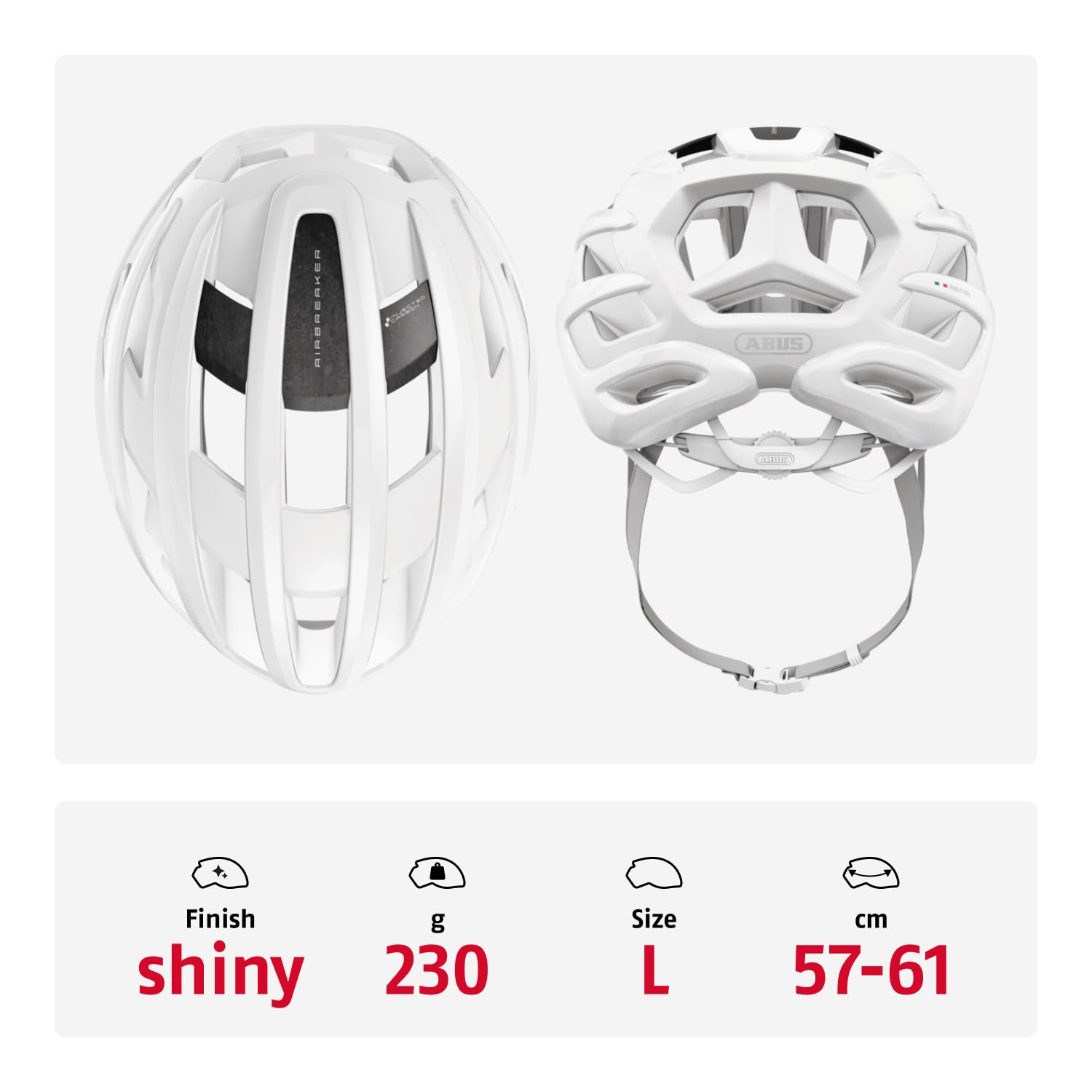 Casco da ciclismo ABUS AirBreaker 2.0 - Leggero con focus su ventilazione, aerodinamica, sicurezza e comfort per ciclismo professionale - per donne e uomini