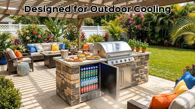 Image of 24 Inch Outdoor Beverage Refrigerator for Patio