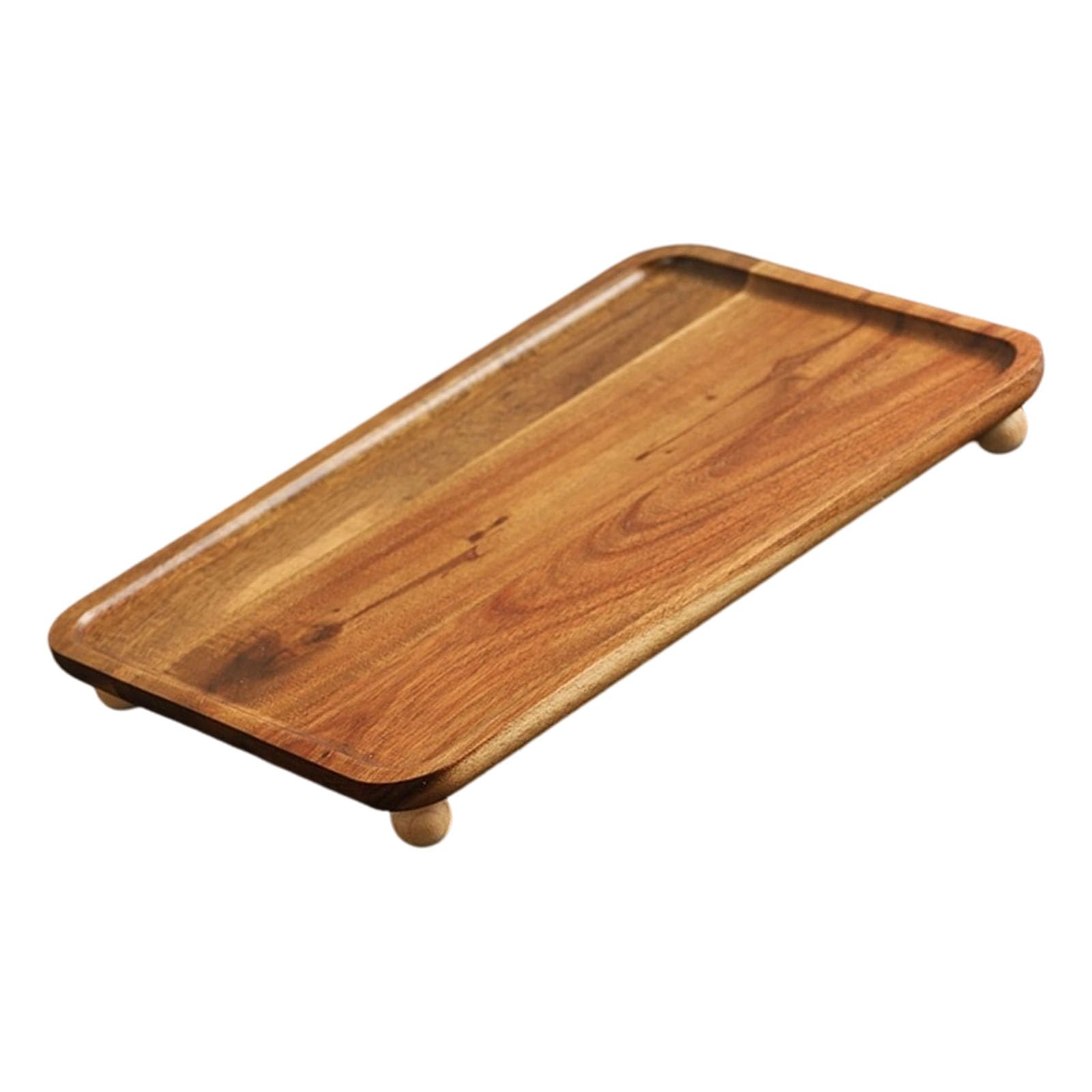 Sturdy Wood High Foot Decorative Tray Multipurpose Organizers Rural Wooden Serving for Home and Offices Essential Wooden Serving