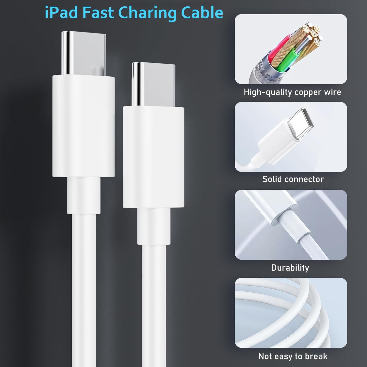 10th Generation Ipad Charger Cable And Plug Ipad Pro Charger 10ft