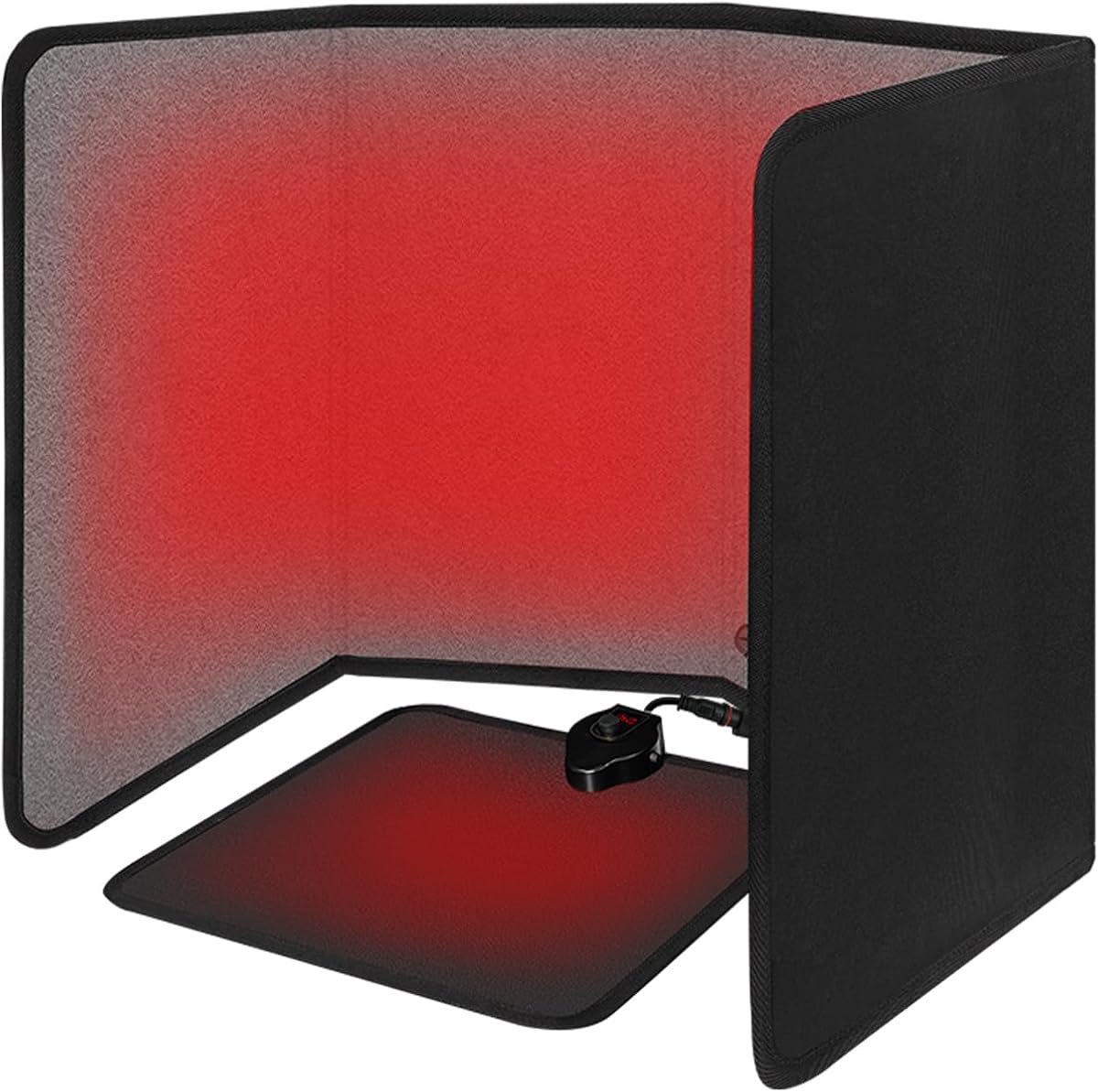 Foldable Space Heater with Heated Foot Mat - 300W Portable Under Desk Heater Indoor - Leg Foot Warmer Floor Mat with Overheat Protection/Timer/8 Temp- Foot Control, for Home Bedroom Office