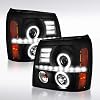 Autozensation Compatible with 2002-2006 Cadillac Escalade All, Left + Right Pair Headlamps Assembly, LED Dual Halo Headlights Black