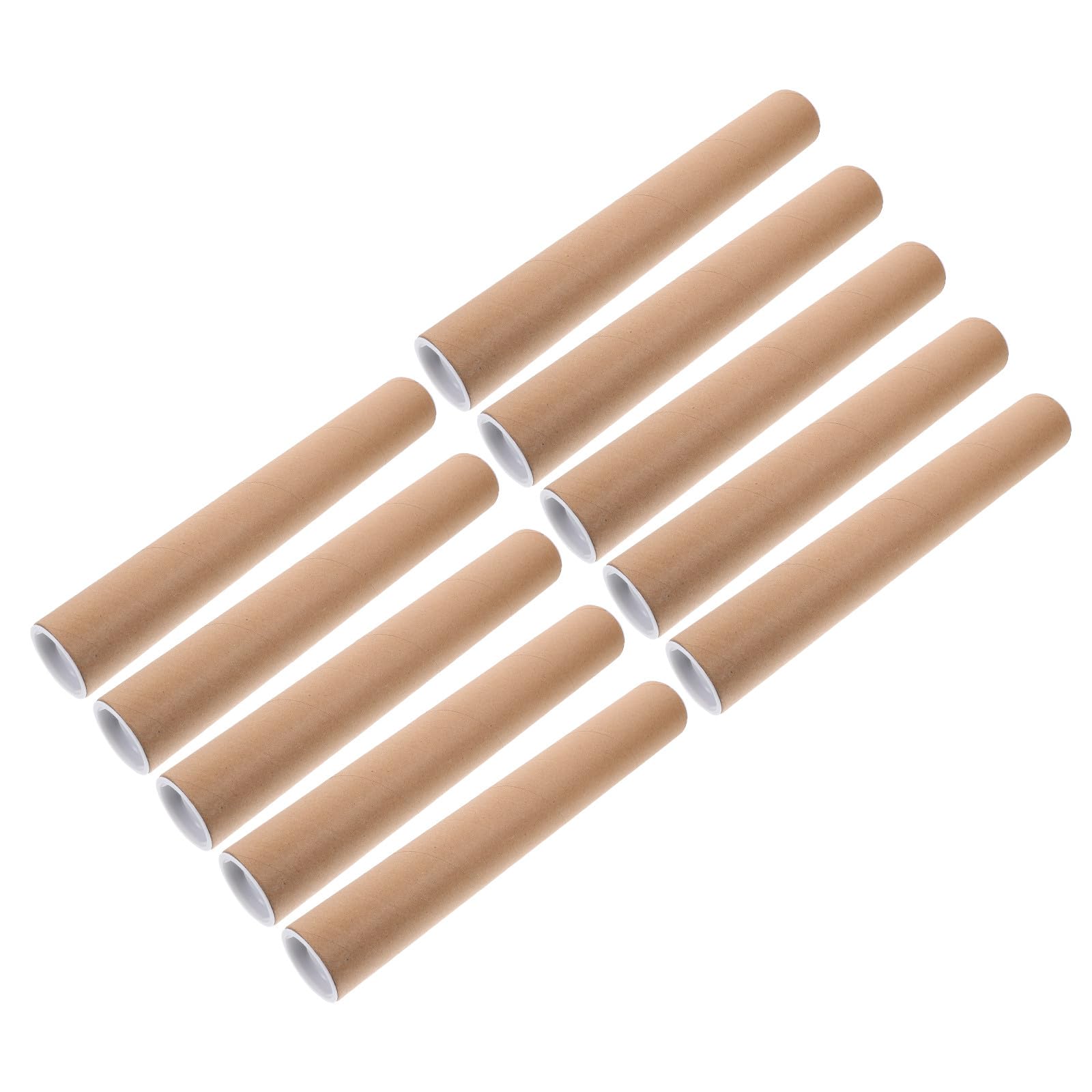 10 Pièces Lot de Tubes D'expédition en Papier Kraft avec Bouchons Tubes de Stockage Rigides pour Affiches Œuvres D'art et Documents pour Transport Sécurisé