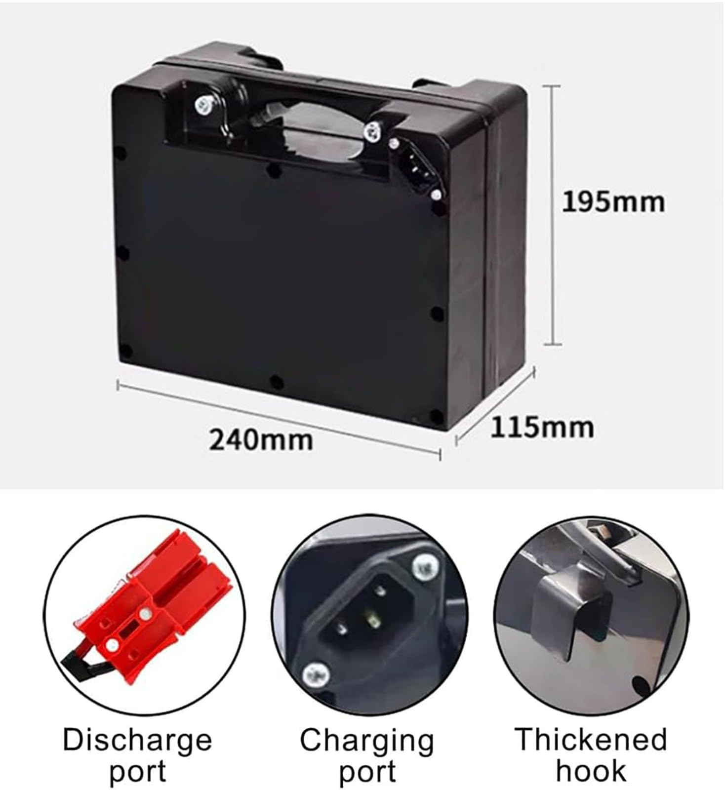 Batería De 24 Voltios, Batería para Silla De Ruedas Eléctrica De 24 V 12 Ah 20 Ah con Cargador Y Placa BMS, Batería Portátil De 24 V, Conector Anderson Rojo