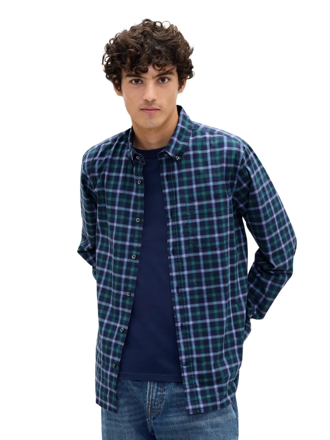 

                                                    GAP Mens Standard Fit Stretch Poplin Long Sleeve B