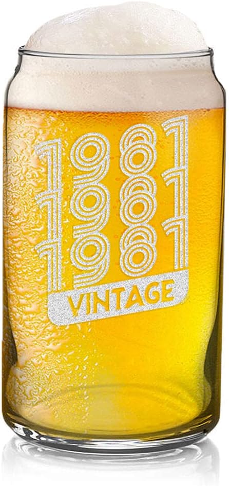 Veracco 1981 1981 1981 Vintage Beer Can Glass Pint 40th Birthday Gift For Him Her Forty and Fabulous Veracco 1981 1981 1981 Vintage Beer Can Glass Pint 40th Birthday Gift For Him Her Forty and Fabulous