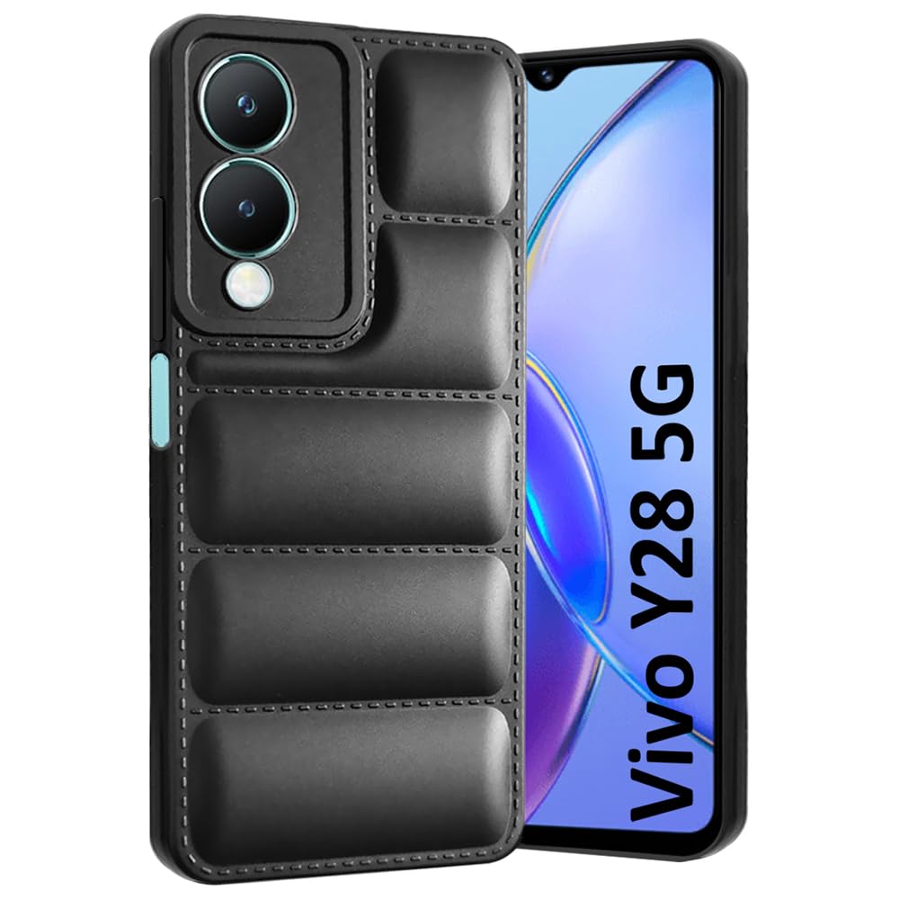 Fashionury Back Cover for Vivo Y28 5G | Matte Soft Case | Compatible for Vivo Y28 5G Back Case Cover | Liquid Silicon Puff Case for Vivo Y28 5G with Camera Protection | (Black) (B0CRQ86KB3) Amazon Price History, Amazon Price Tracker