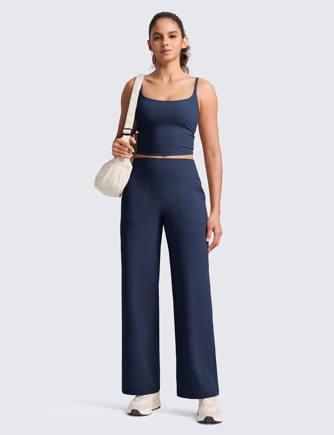 CRZ YOGA Butterlift Wide Leg Pants Pockets 29"/31"/33" - High Waisted Yoga Lounge Buttery Soft Comfy Casual Womens