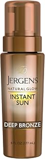 Jergens Natural Glow Instant Sun Body Mousse: Deep Bronze Self Tanner, Streak-Free Sunless Tan in 60 Seconds, 6oz