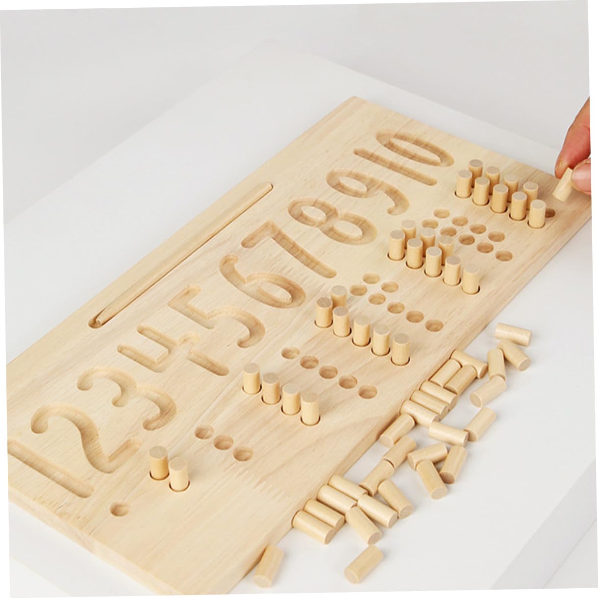 Juguete Educativo de Madera Números Cóncavos y Convexos para Preescolar, Tablero de Trazado Colorido para Niños, Desarrollo Cognitivo y Aprendizaje Matemático, Juego Didáctico
