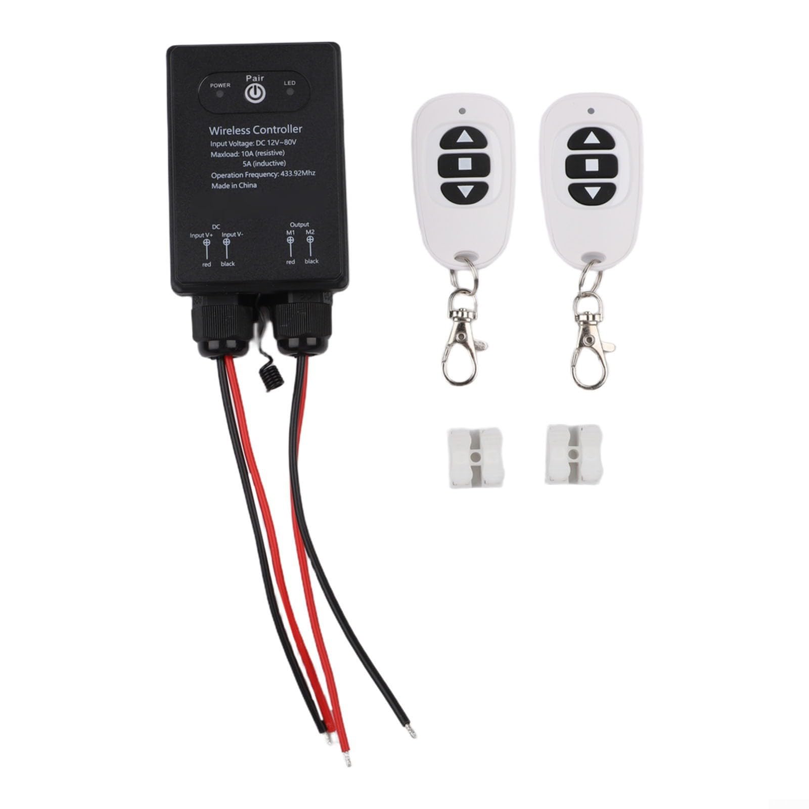 Interrupteur relais radio étanche IP65 12 V CC 30 A haute performance avec connecteur SAE pour moteurs de pompe de porte de garage, portée 100 m (B)