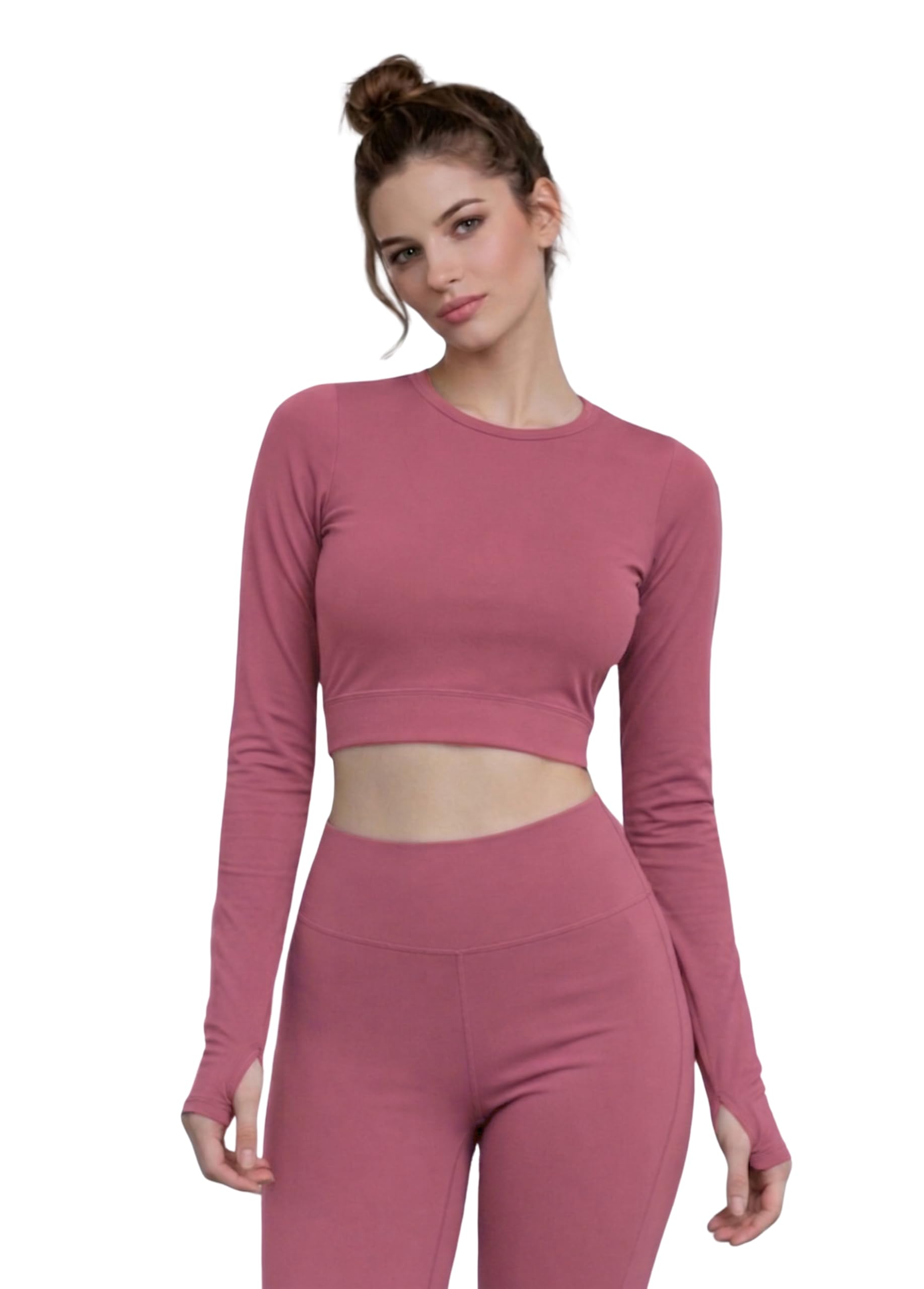 Women’s Gym Crop Top Full Sleeve – Stretchy Workout Top for Yoga, Running & Fitness | Slim Fit Activewear Crop T-Shirt-picture-55