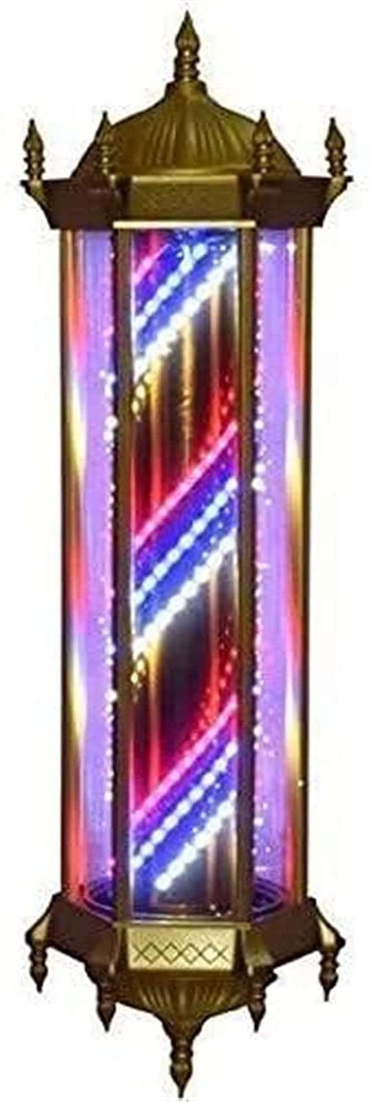 Poteau lumineux pour barbier et salon de coiffure 37 pouces rotatif