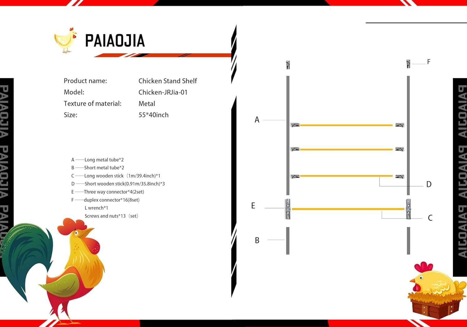 Escalera de asiento para gallinas de madera, escalera para gallinas, para gallinas, para 6 – 10 gallinas, 130 x 100 x 2,5 cm, madera natural (4 niveles, escalera de gallinas)