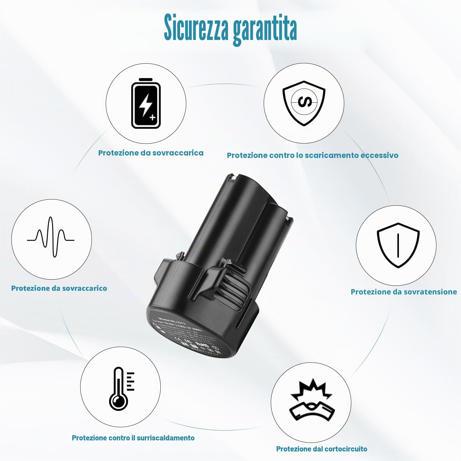 Energup Batteria di ricambio10.8V 3,5Ah per Makita 10.8V Batteria BL1013 BL1014 195332-9 194550-6 DF330D LCT203W-2 pezzi