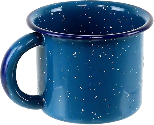 Nuevo azul Pocillo De Peltre Azul Esmalte Recubierto 3.5" 10 Oz Capacidad de Taza Tradicional Arcilla 3.5" H x 2 3/4" W de Set