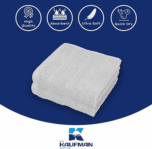 Premium Cotton Washcloth Set of 12 | Ultra Soft 13x13(Light Gray,144)