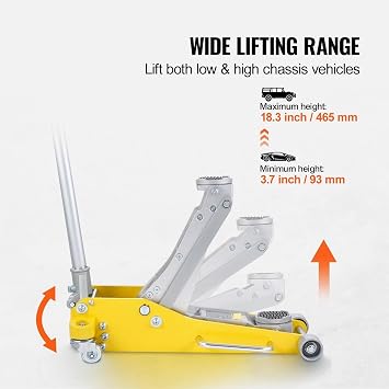 Portable Hydraulic Jack, 3T/2T Floor Jack Aluminum Hydraulic Racing Floor Jack Hydraulic Car Jack with Dual Piston Quick Lift Pump for Auto Repaire