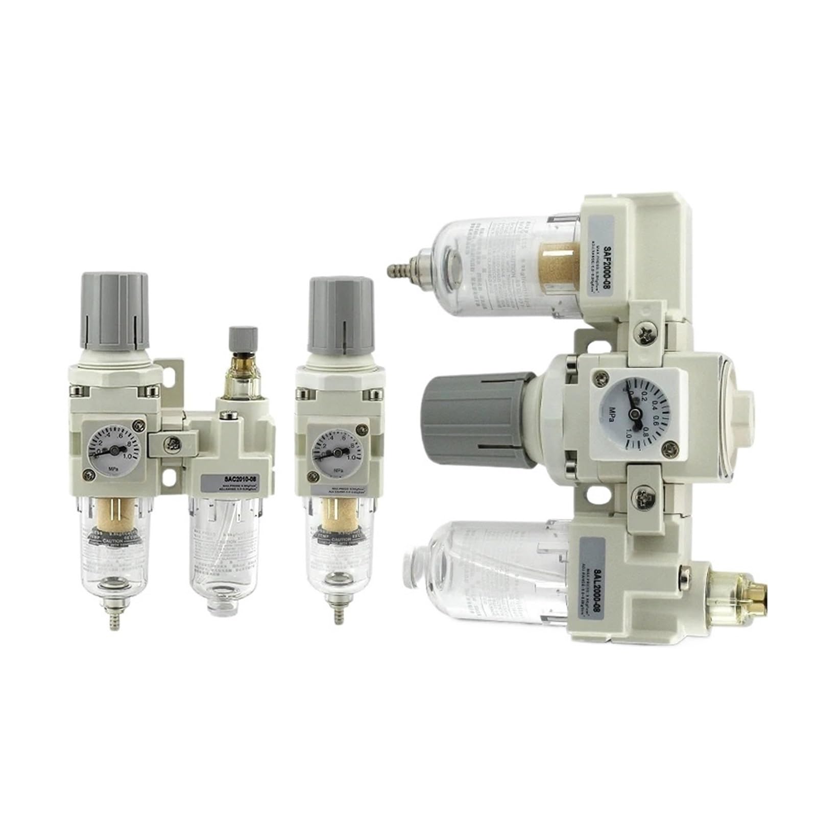 HDPHCRIUN 1pcs Air Compressor Pneumatic Two-Piece Oil-Water Separator AC2010 air Source Processor Pump Filter Gas Pressure regulating Valve(AC4010-04)