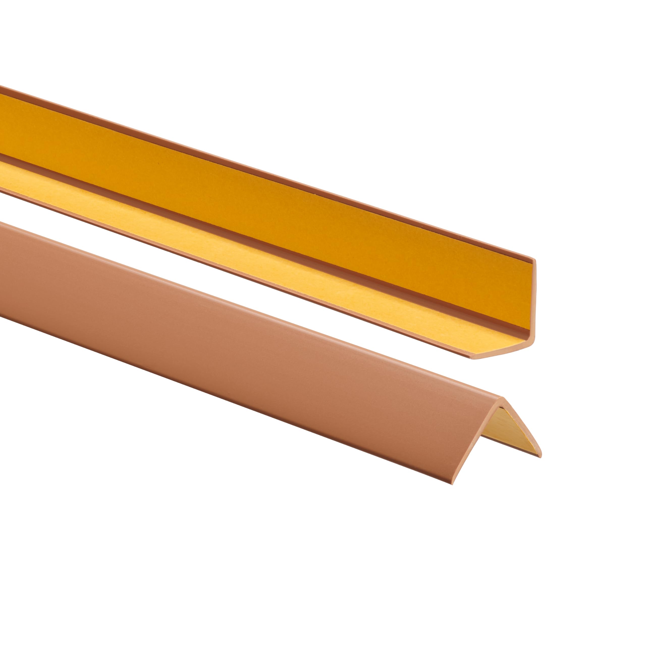 PerfectPVC Winkelprofil 19x19mm, 80cm, Kunststoffwinkel aus PVC-Gummi - selbstklebend Kantenschutzprofil, elastischer Kantenschutz - Eckschutzprofil, einfache Montage, Bernsteinfarbe