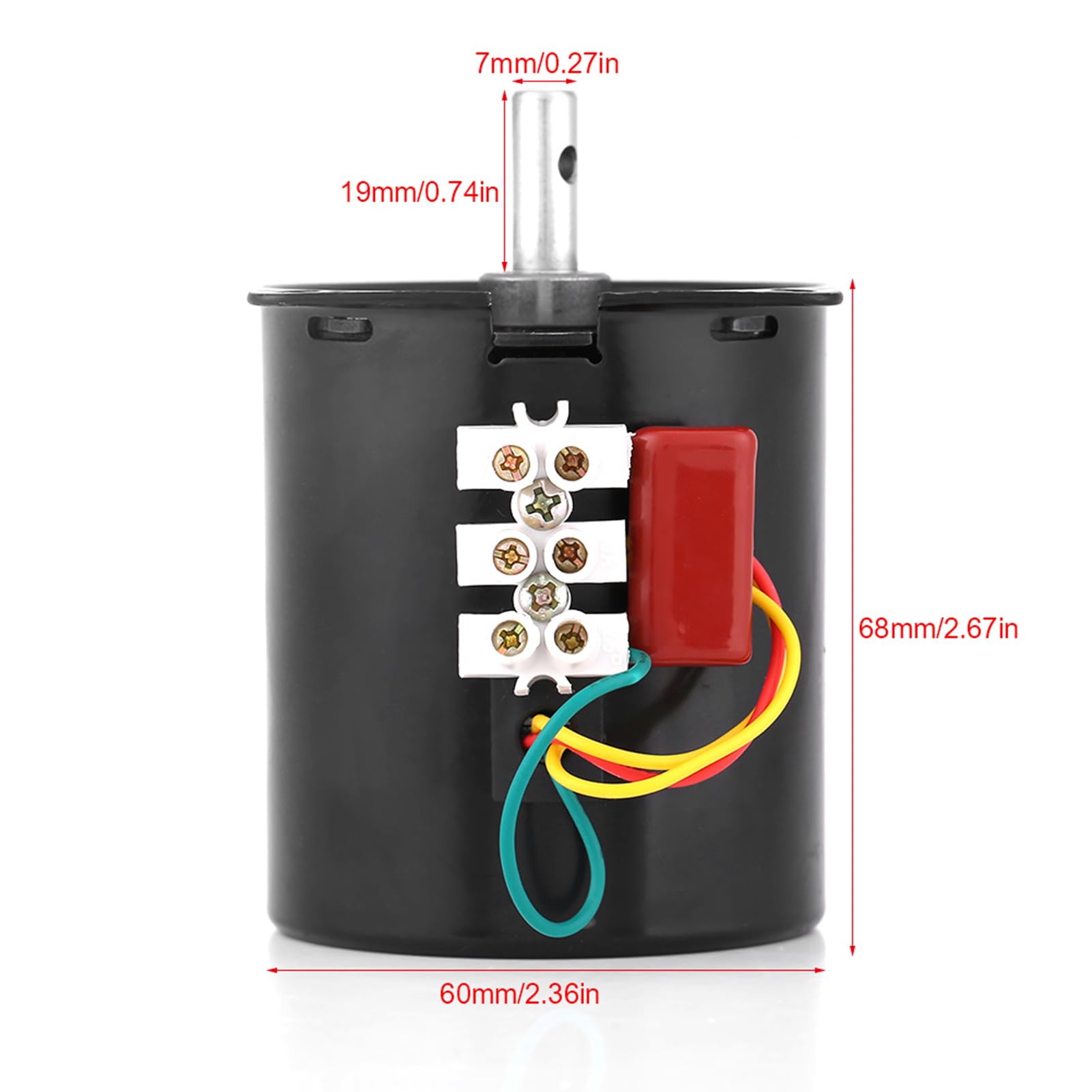 Moteur Electrique Synchrone à Engrenages Moteur à Aimant Permanent CW/CCW 68KTYZ AC 220V pour Générateur DIY (110RPM)