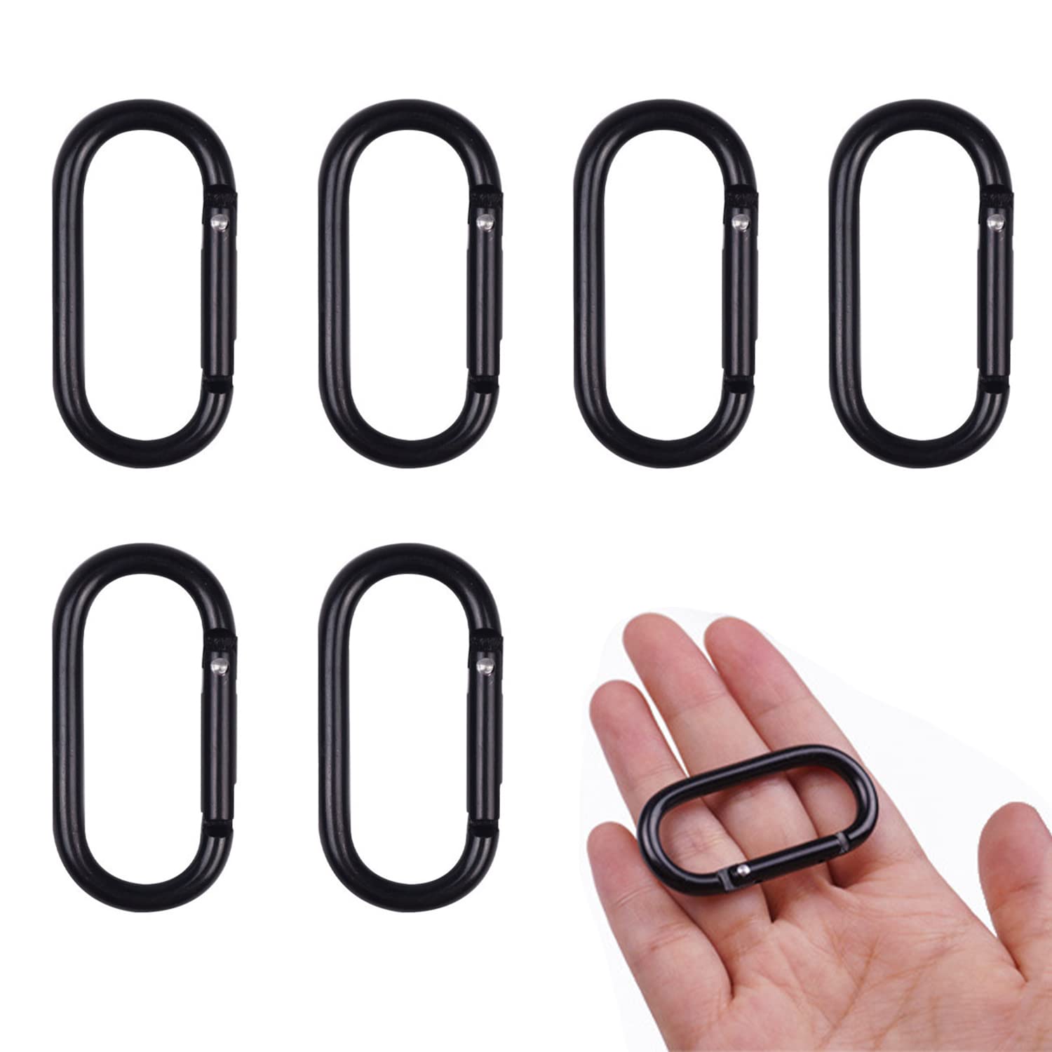 Amazon.co.jp: カラビナ カラビナ 黒 ミニカラビナ d型カラビナ 鍵 6個