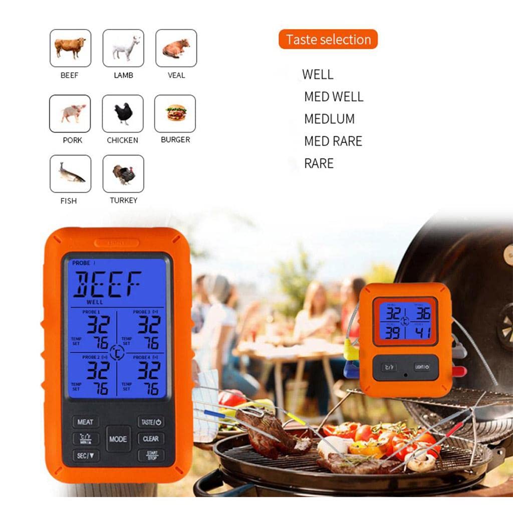 Drahtlose Fleisch Food Thermometer Küche Kochen Temperaturfühler BBQ Gauge