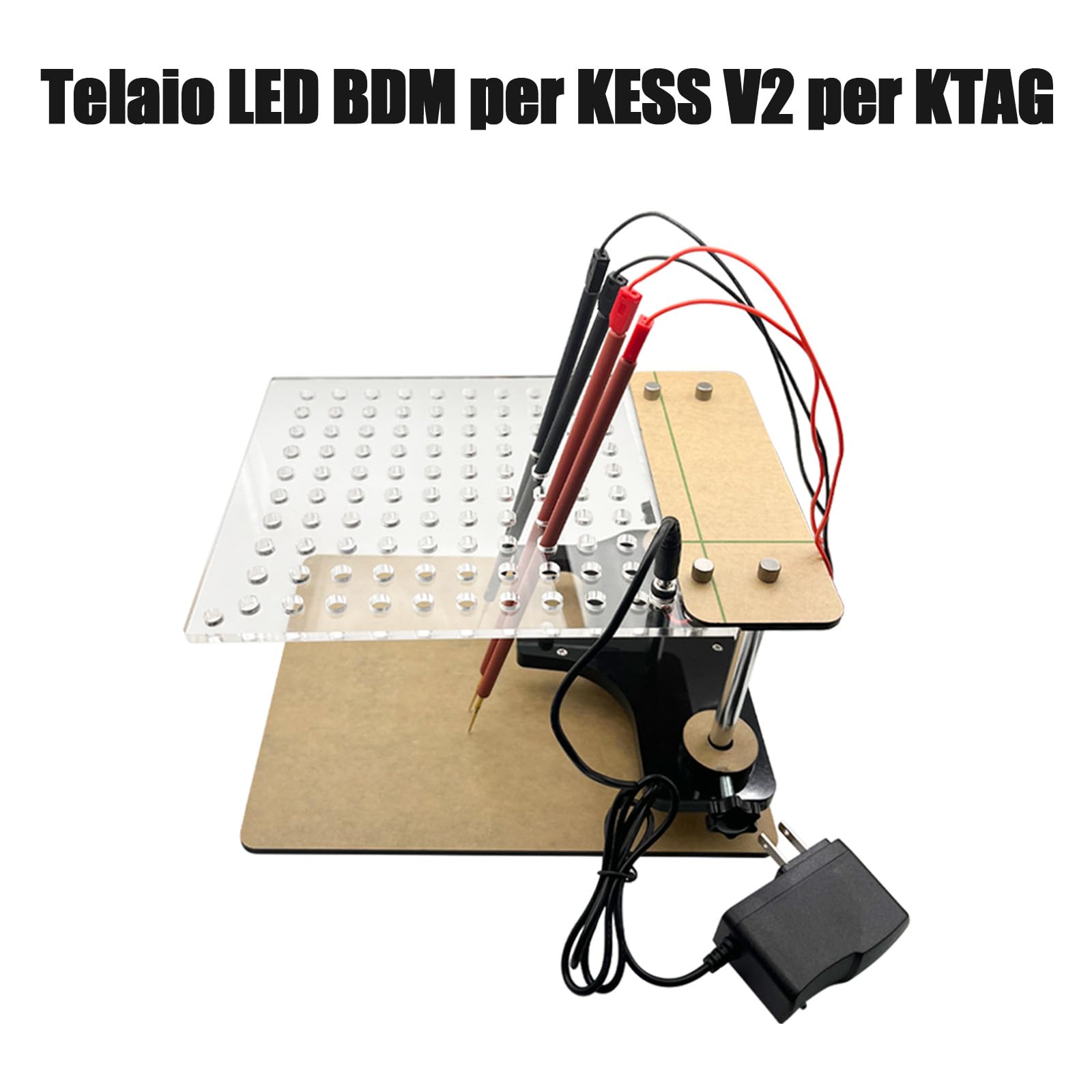 BDM Frame con pin sonda, scheda di prova telaio BDM LED, set Telaio BDM multifunzionale compatibile con Kess v2, KTAG e strumento di programmazione e messa a punto chip FGTECH