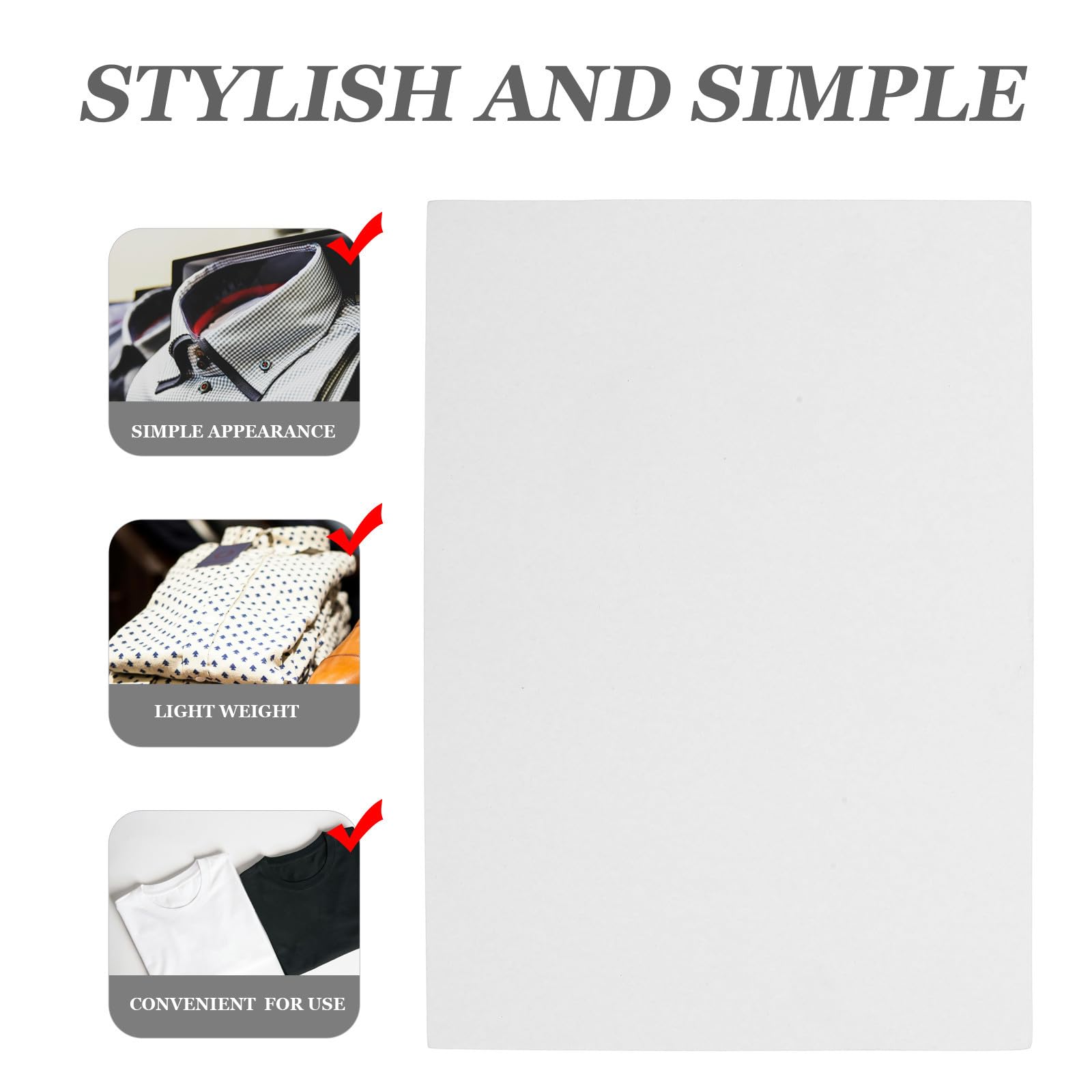 Toddmomy 100 Stück Hemdfutterbrett aus Weißem Papier 210x290mm zum Organisieren und Verpacken von T shirts mit Anti Falten Design und Stabiler Kartonqualität