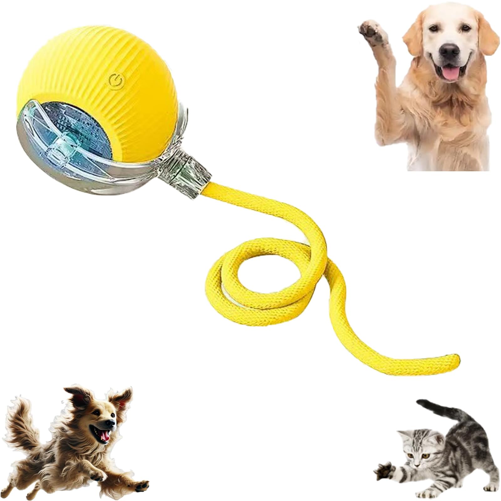2025 New Electric Dog Ball Toy 360 Smart Automatic Interactive Rolling Dog Ball Smart Pet Toy Ball Interactive