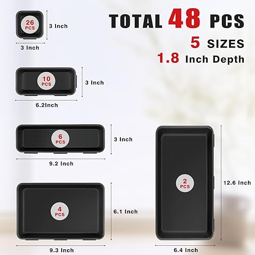 Miniatura 7 de 48 piezas5 tamañosOrganizador de caja de herramientas, cajón organizador de herramientas, bandeja divisora, almacenamiento de herramientas y