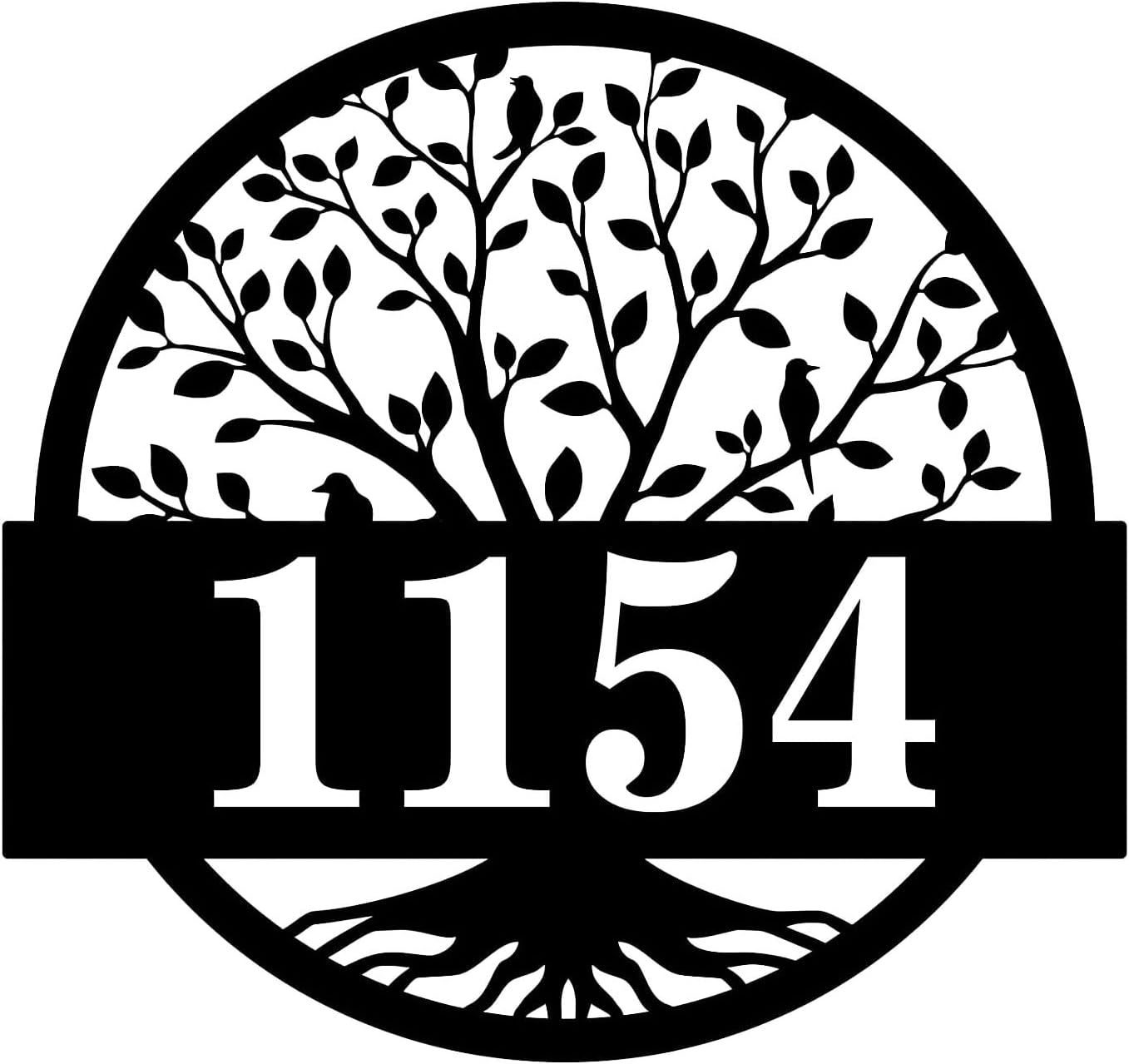 Customized Metal Address Plaques for House Mailbox Number,Personalized Address Signs forHotel, Office, Garden Decorative Wall Plaque Design 4