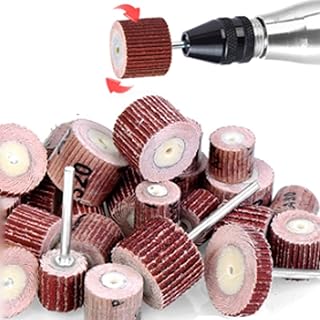Rueda de aleta, 100 piezas Rueda de lijado con 10 varillas for herramientas rotativas Dremel, 80-600 Grano Lijado Papel de lija Disco de rueda de aleta for eliminar óxido Desbarbado Pulido (Color :