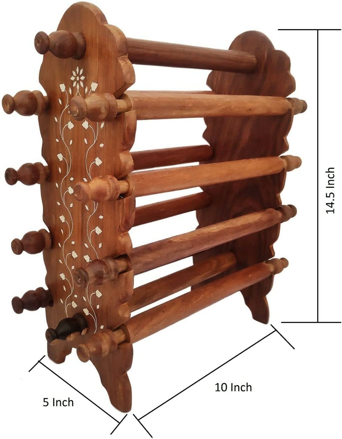 HusNain Soporte de madera para pulseras, organizador de brazaletes, soporte plegable Chuddi, artículo de regalo para mujeres, organizador de exhibición de joyas, soporte de pulsera para joyas (marrón)