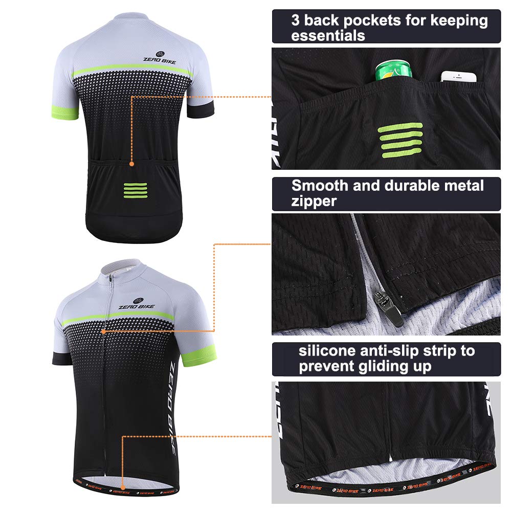 Uomo Manica Corta Jersey Abbigliamento Set, Ciclismo Magliette Corta Jersey Camicia Gel Imbottito Pantaloncini Ciclismo Equitazione Bike Sportswear