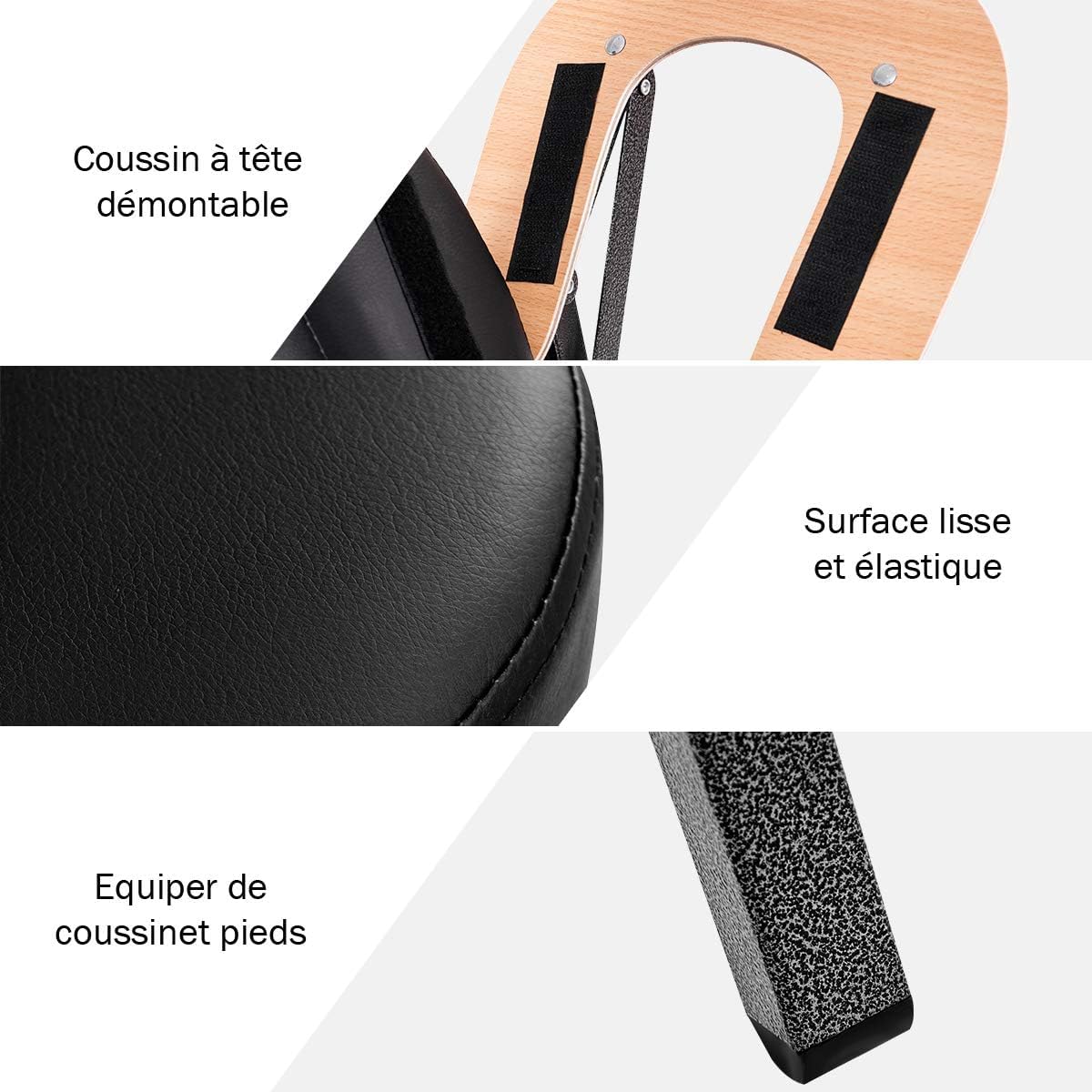 GOPLUS Sillón de Masaje Plegable con Altura Ajustable 110-120CM, Cojín con Esponja Elástica para un Buen Soporte, Diseño Ergonómico, Bolsa de Transporte, Gran Capacidad 150KG, Negro